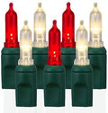 Pro Christmas T5 LED Christmas Lights - 70 Count Classic 5mm String Light Set - Professional Grade Indoor/Outdoor Commercial Holiday Lights for Trees Bushes &amp Décor - 2800K Warm White &amp Red