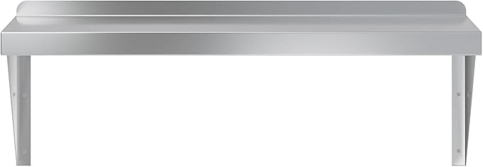 AmGood 12 x 30 Stainless Steel Wall Shelf | Appliance &amp Equipment Metal Shelving | Kitchen Restaurant Garage Laundry Utility Room | Heavy Duty | Squared Edge | NSF Certified