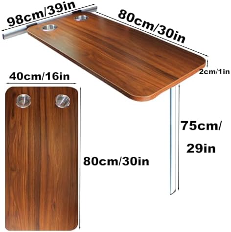 Folding RV Wall Mounted Dining Table Portable Camper Table for Motorhome &amp Home Office Multifunctional Outdoor Camping Picnic Table - Gray