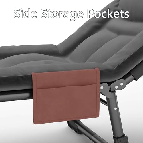 Portable Folding Adult BedAdult Folding Bed Rollaway Beds with Mattresses Thickened Steel Pipe Storage Bag Adjustable Angle Camping Cots for Adults for Camping Office Outdoor Tra