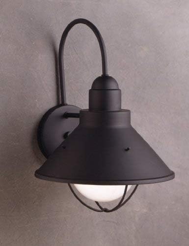 Kichler 9023BK Seaside Aluminum Outdoor Wall Sconce Lighting 60 Watts Black (Painted)14.25 Height