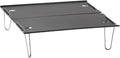 Toyvian 1set Alloy Tea Table Easy to Clean Portable Outdoor Camping Desk Multi-Purpose Folding Table Black