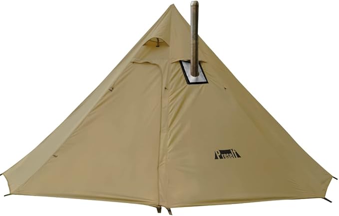 PRESELF 2-3 Person Tipi Hot Tent Version2 with Stove Jack for Hunting Bushcraft Lightweight Standing Room Teepee Backpacking Camping Hiking