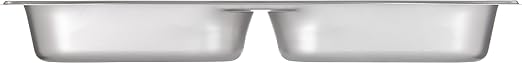 Carlisle FoodService Products Durapan Stainless Steel Divided Steam Table Pan for Catering Hotel and Restaurants Full-Size 2.5 Inches Deep Silver (Pack of 6)