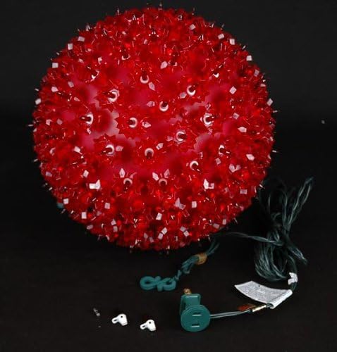 Novelty Lights 10in 150 Light Starlight Sphere Red Extra Large Ornament Ball Light 5ft Hanging Cord with S Hook 12ft Power Cord with Stackable Plug Commercial Grade