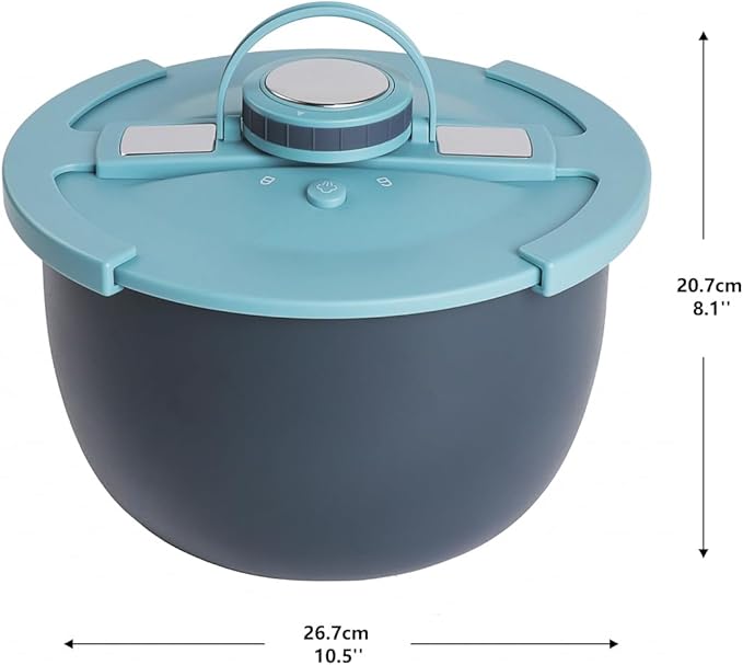 Double-Walled Stainless Steel Insulated Serving Bowl with Leak - Proof Lid - Insulated Casserole Dish - Keeps Food Warm and Cold for Hours - Perfect for Holidays Parties Camping - (5QT Blue)