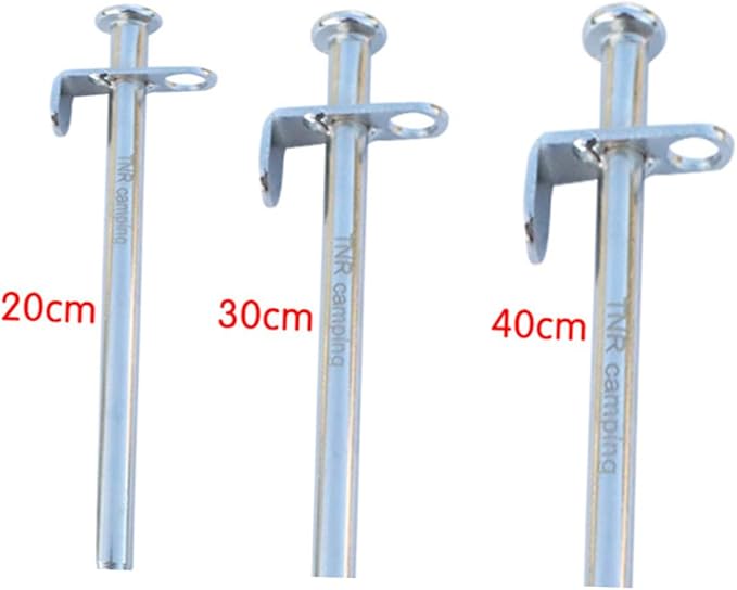 HANABASS 4pcs Sturdy Steel Tent Stakes and Hooks Tent Pegs Nails for Stake Kit Outdoor Camping Tarp Fixation