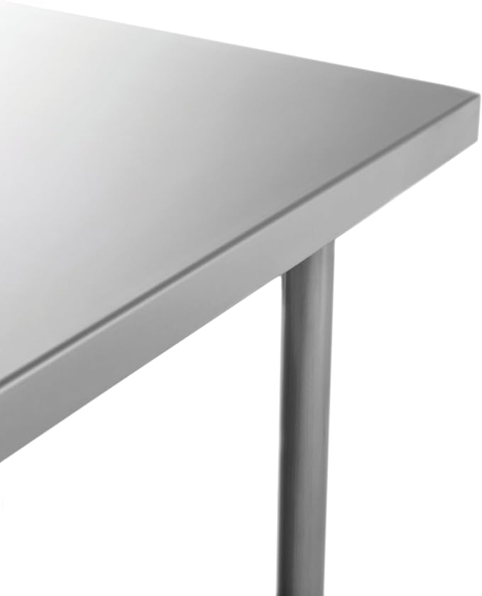 Kratos Stainless Steel Kitchen Prep Table 60x24 with Backsplash and Undershelf NSF Worktable for Restaurants - 18ga/430SS (28W-021)