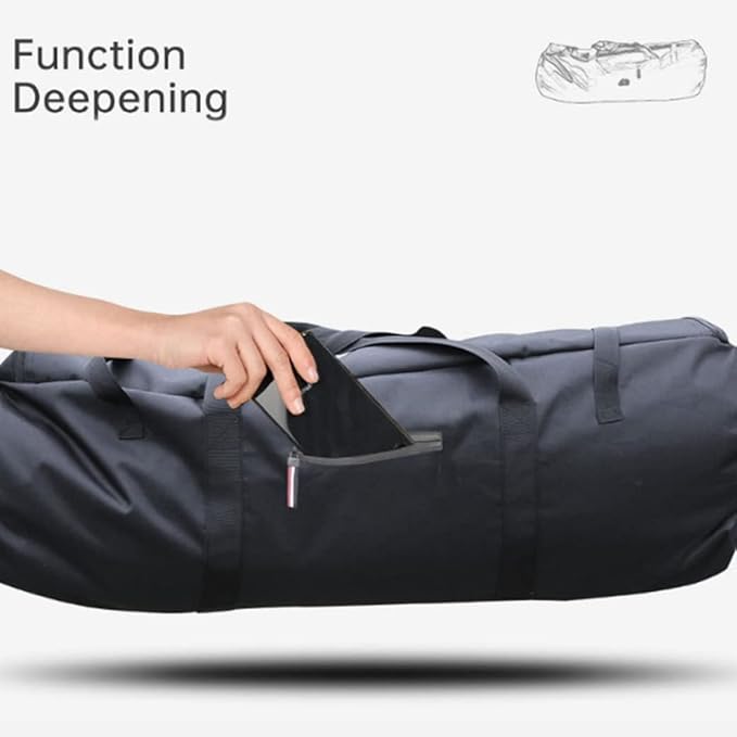 1PC Tent Bag Waterproof Zipper Duffel Bag with Handles 30x10x10 Inch 20KG Heavy Loading Foldable Anti-Theft Camping Tent Storage Bag Carrying Case