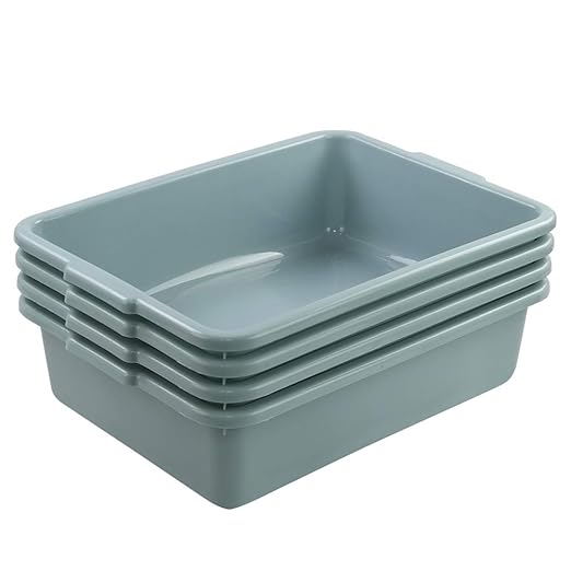13 L Utility Bus Box Commercial Bus Tubs Green 4 Packs