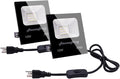 HANNAHONG 10W 2 Pack LED Flood Light with ON/Off Switch Plug inCool WhiteSecurity/Work/Plant GrowIP66 WaterproofReflector Spot-Light PorchGaragePatioYardGarden