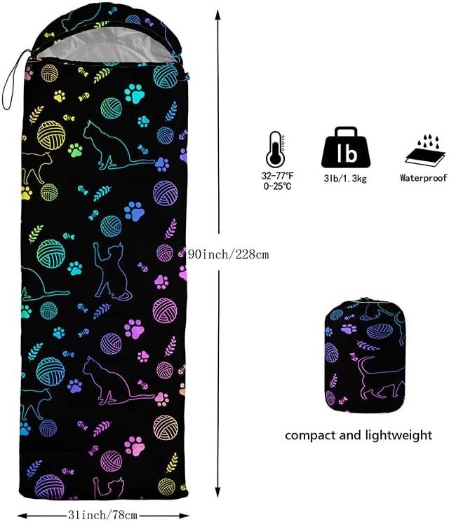 QOOMO Camping Sleeping Bags3 Season Warm &amp Cool WeatherLightweightWaterproof Sleeping Bags for Adults &amp KidsTravelingand OutdoorsCamping Gear Equipment
