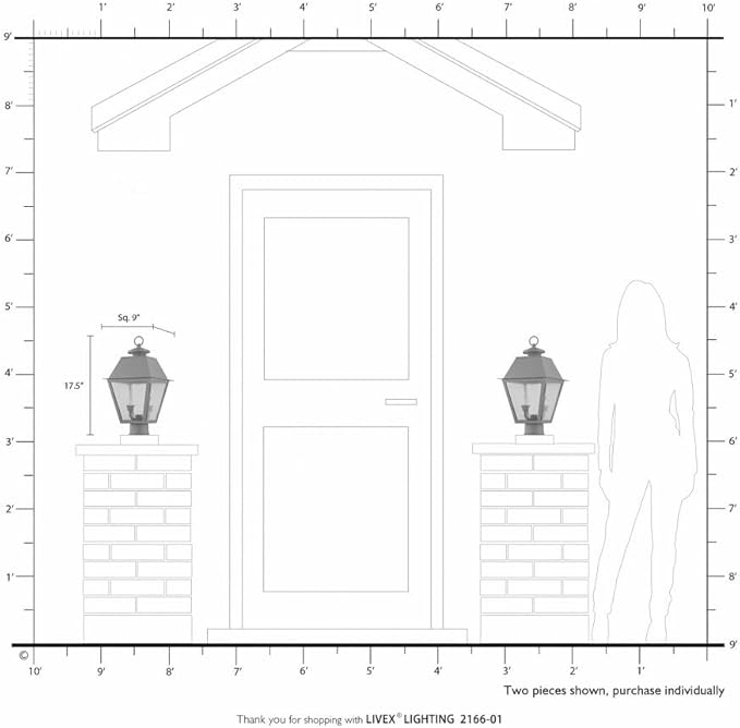 Livex Lighting 2166-04 Mansfield 2-Light Outdoor Post Head Black
