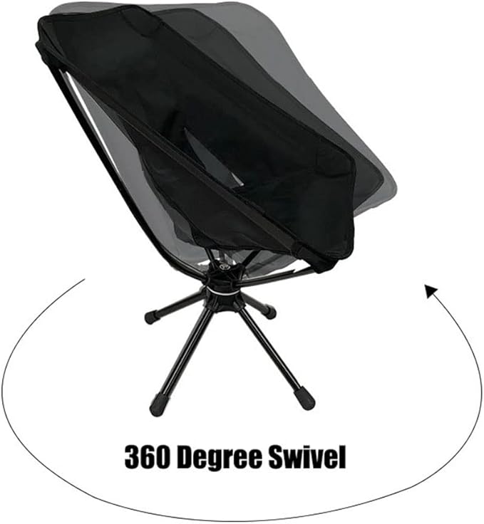 Portable Camping Chair Collapsible Backpacking Chair Beach Chair with Carry Bag for Outdoor Hiking Fishing Picnic (Black)