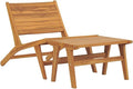 Patio Chair with Footrest Solid Teak Wood Lounge Chair Outdoor Furniture for Garden and Patio Relaxation Reclining High Back with Detachable Footrest Durable Teak Wood Easy Assembly