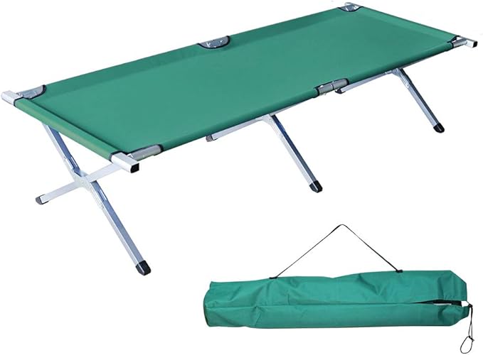 Folding Lightweight Bed &amp Portable Camping Cot with Carry Bag for Adults Hiking Hunting Traveling Blue Black Green Beige Gray