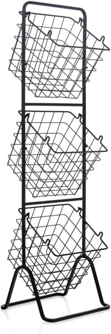 Multi functional iron storage rack three-layer floor standing vegetable and fruit basket living room bathroom balcony universal storage rack