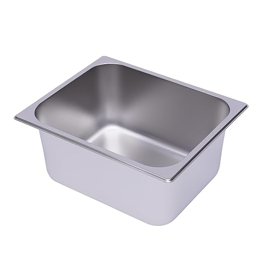 6 Pack Hotel Pans 6 Deep Stainless Steel Steam Table Pan Restaurant Steam Table Plate Commercial Food Storage Containers for Hotel Cafeteria Party 12.99 L x 10.24 W