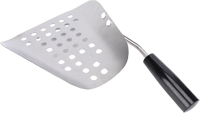 STAINLESS STEEL POPCORN SCOOP PERFORATED FRENCH FRY QUICK FILL TOOL EFFICIENT POPCORN TRANSFER FOR COMMERCIAL THEATERS RESTAURANTS CINEMAS 304 STAINLESS STEEL PLASTIC HANDLE
