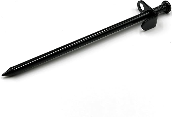 Cheardia 20 Pack Tent Stakes Heavy Duty 7.8 Inch Outdoor Camping Pegs Stakes Black Metal Ground Stakes Spikes for Tent Tarp Canopy Unbreakable and Inflexible