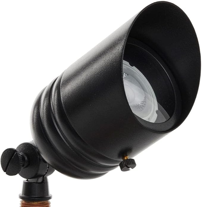 VOLT Fat Boy 12V Brass Outdoor Spotlight (Black) for Low Voltage Landscape Lighting of Yard Lawn Garden Patio Trees &amp House