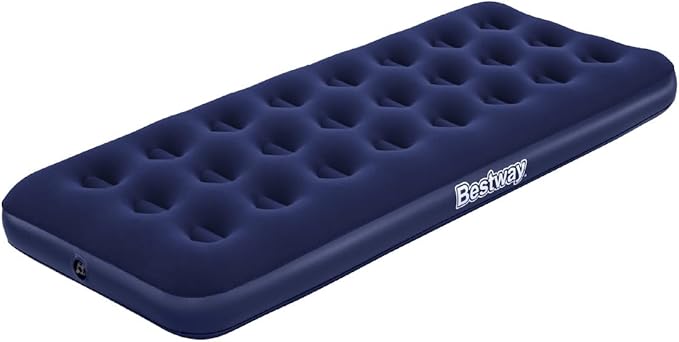 Bestway Pavillo Single Size Air Bed | Inflatable Outdoor Indoor Airbed for Camping Quick Inflation Air Mattress Blue