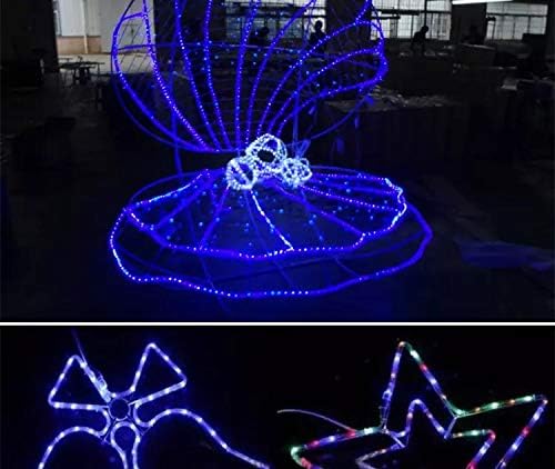 50ft 360 LED Waterproof Rope Lights 110V Connectable Indoor Outdoor Blue Rope Lights for Outside Deck Patio Pool Camping Bedroom Decor Landscape Lighting and More (Blue)