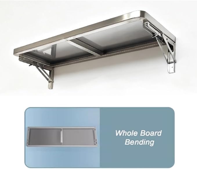Concession Folding Shelf 24 36 48 Wall Mount Table Stainless Steel Floating Food Shelf Drop Down Shelving for Food Truck/Trailer/Prep(100x30cm/40x12in)