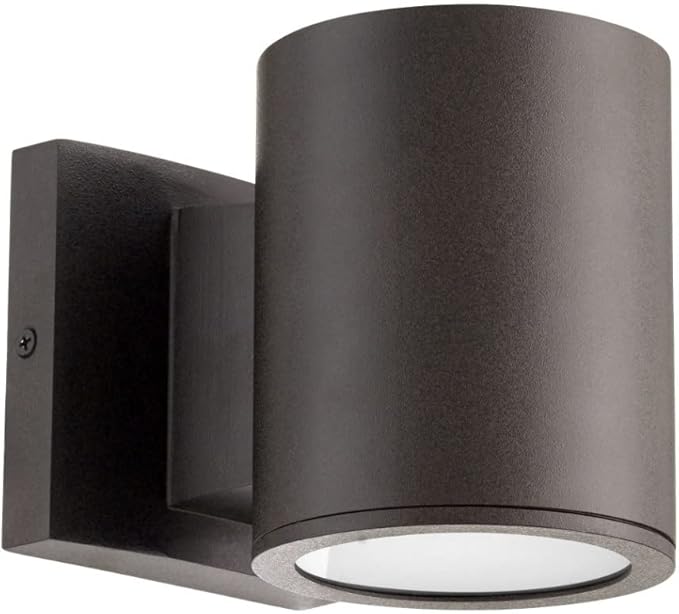 Quorum 920-86 Contemporary Modern LED Outdoor Wall Lantern from Cylinder collection in Bronze/Dark finish