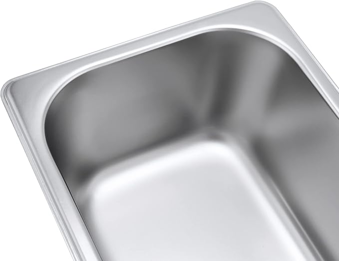 6 Pack Stainless Steel Steam Hotel Pan 1/3 Size 4 Inch Deep Anti-Jam Steam Table Pan for Restaurant Family Events Personal Catering Use 12.8 x 6.88 x 4 Inch