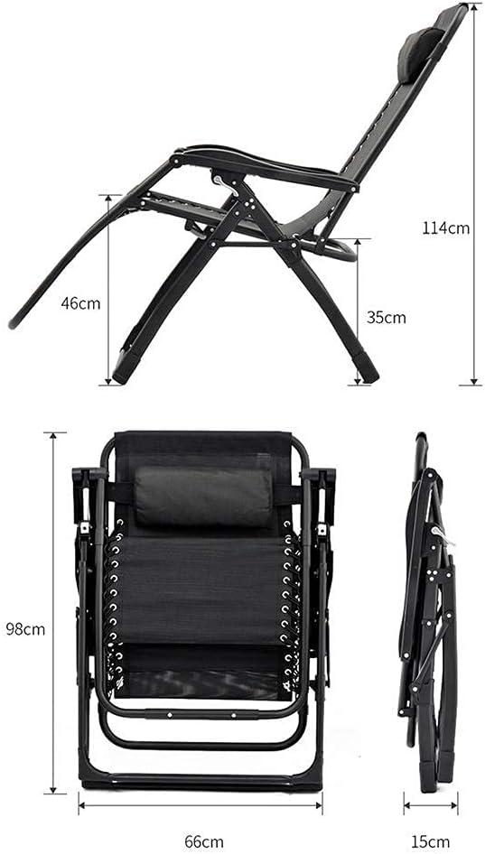 Folding Reclining Chair Heavy Duty Zero Gravity Chairs Beach Chairs Sun Loungers Lounger Deck Chairs Recliner Beach Patio Garden Camping Super Width 66/72CM