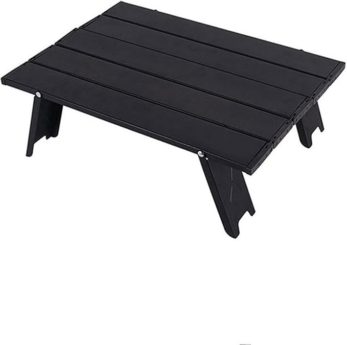 Mini Folding Table Outdoor BBQ Camping Travel Table Aluminum Alloy Durable Portable Desk for Hiking Picnic Outdoor Activities (Black)