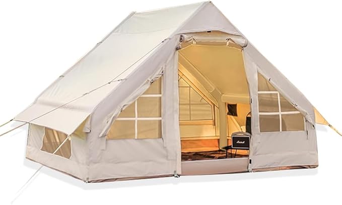 House Instant Glamping Camping Tents for 4-6 Person Inflatable Tent House with Hand Air Pump and Storage Bag Inflatable Floating Tent for Camping Travel Hiking