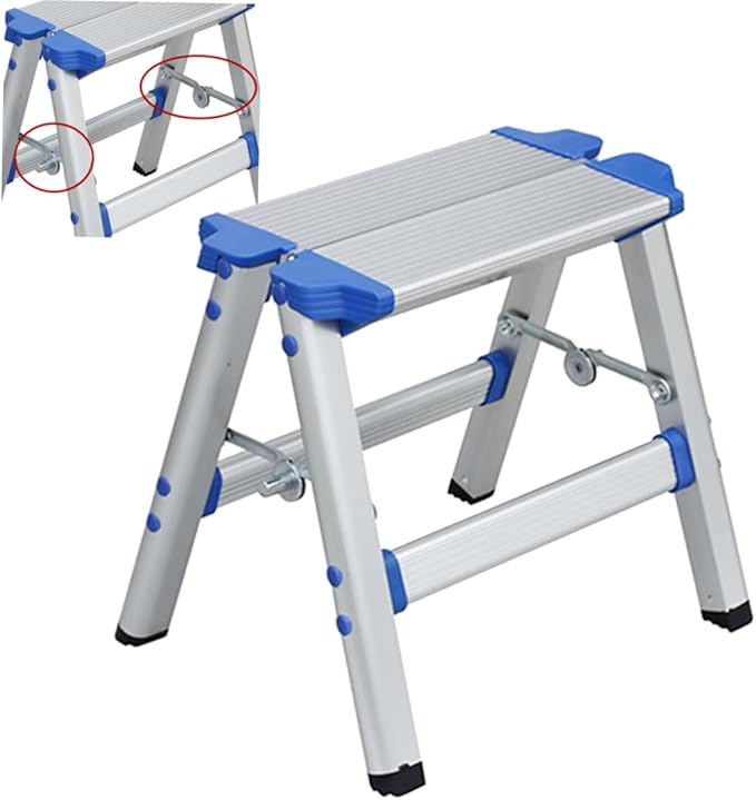 Aluminum Alloy Folding Stool for Home Outdoor Collapsible Step Ladder Chair Portable Hiking Seat Folding Design Random Style