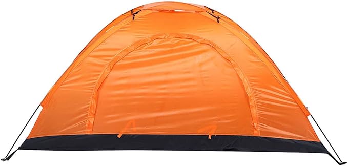 Haofy Outdoor Tent Lightweight Portable Single Person Camping Tent with Round Door and Skylight for Camping Fishing Climbing (Orange)