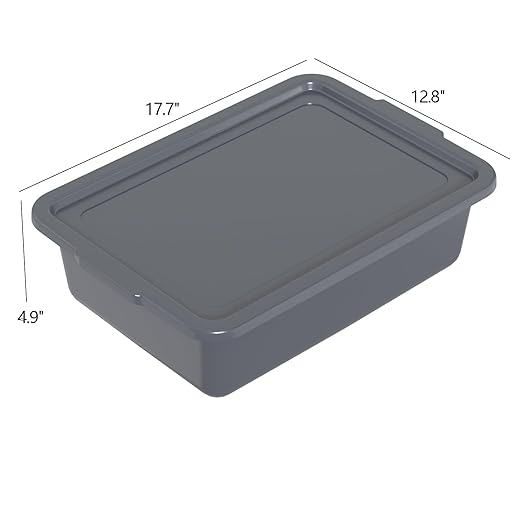 Rosebloom 13 L Small Bus Tubs with Lids Plastic Bus Tub Tote Box with Lid 3 Packs