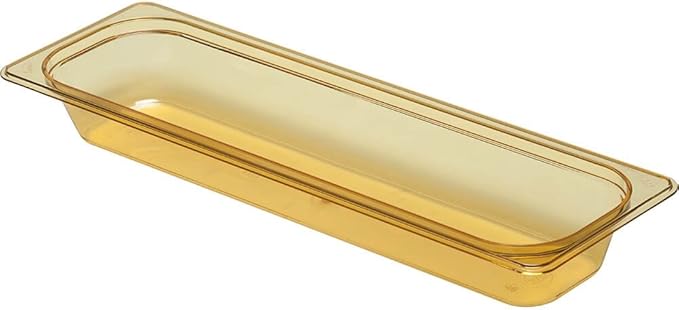 Cambro 1/2 GN Steam Table Pans High Heat Plastic 2.5 Deep 6PK Amber 22LPHP-150