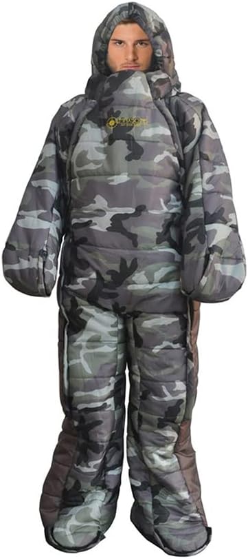 Adults Wearable Sleeping Bag 3 Season Camouflage Sleeping Bag Full Body Sleeping bag for CampingTraveling Hammocks Hiking Backpacking Lounging