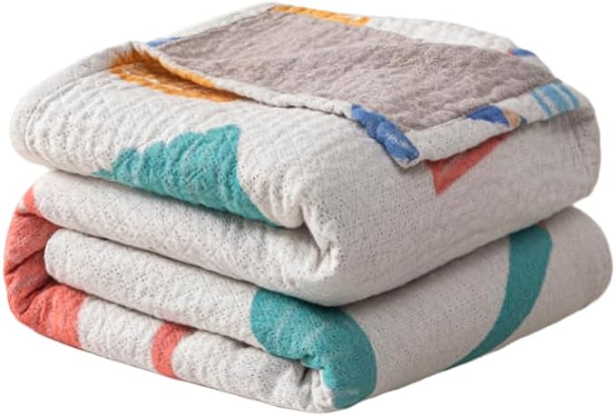 Bnitoam School Season 100% Cotton Bed Blanket Twin Size 60x80 3 Layer Muslin Blanket Pencil School Bus Cooling Breathable Lightweight Summer Gauze Throw for Kids (Print School 60x80)