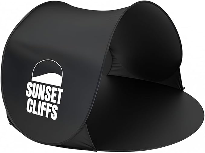 Beach Tent Sun Shelter – Easy Setup Pop-Up Shade Tent with UV Protection &amp Ground Stakes Portable Beach Canopy for 1–2 People