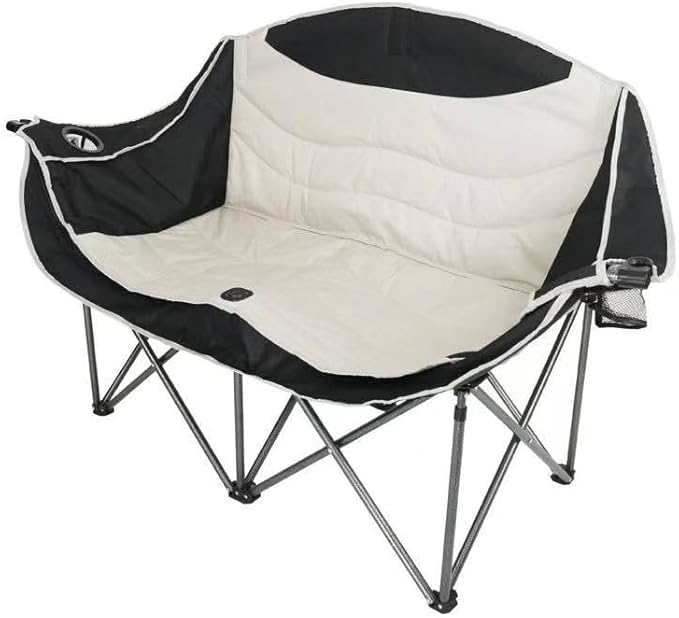 Folding Loveseat Camping Chair Moon Chair Garden Chair Double Camping Chair for Beach Foldable Outdoor seat for Camping Portable Camping Stool Ergonomic Camping Chair Canvas Camping Chair