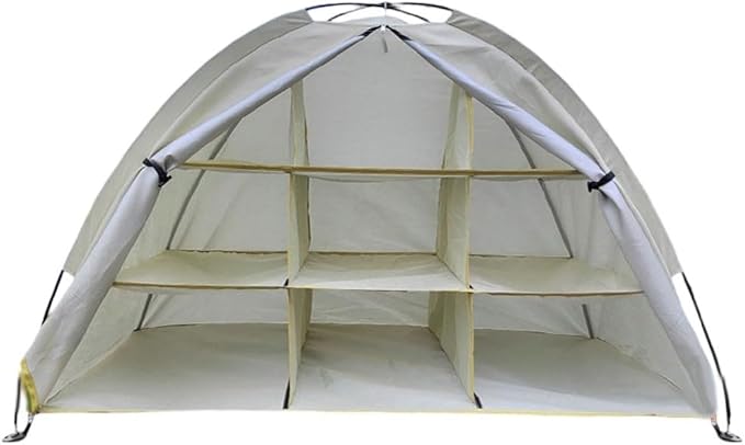 Camping Storage Tent with 9 Shelves for Shoes and Camping Gear Organization Cabinet Waterproof Portable Oxford Cloth for Hiking