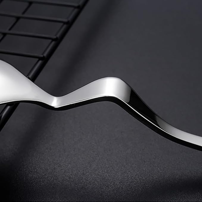 24-Piece Silverware Set Spoons and Forks Set Kitchen Utensils Set Flatware Set for 8 Stainless Steel Utensils Set Mirror Effect Cutlery Integral Molding Dishwasher Safe for Picnic &amp Camping