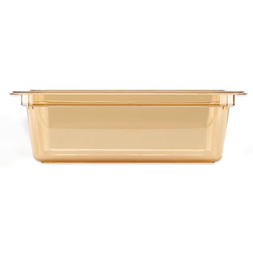 Carlisle FoodService Products 10421B13 StorPlus High Heat Food Pan 4 Deep Half Size Amber