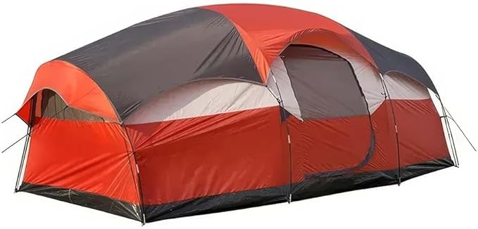 Spacious 6-8 Person Waterproof Camping Tent with Three Rooms