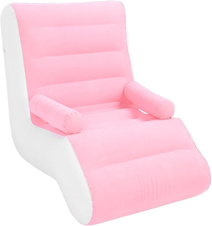 Inflatable Sofa Bed Inflatable Lounge Chair Portable Foldable Inflatable Lounge Sofa with Armrests for Living Room Bedroom Office Travel Camping