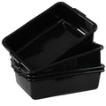 22 L Large Commercial Bus Box Black Plastic Bus Tub 4 Pack