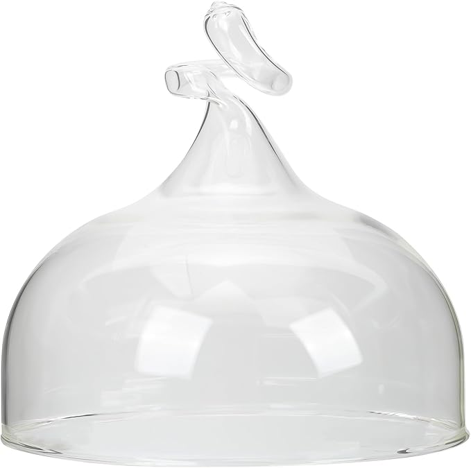 Glass Food Dome Cover for Cake and Bread 20cm High X 18.3cm Diameter Glass Protective Cake Stand Lid for Household and Restaurant Dessert Display