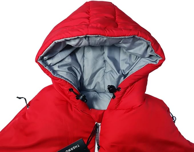 Thermotuff Wearable Sleeping Bag with Dual Hoodie Zippered Arm Holes Pockets &amp Adjustable Drawstring - Ideal for Camping Cold Weather Hiking and Stadium Sak Blanket