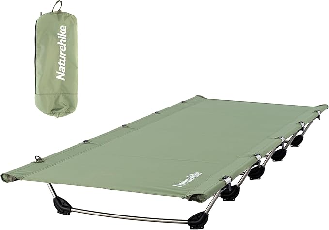 Naturehike Camping Cot Ultralight Folding Backpacking Cot 60-Second Easy Set-Up Supports 330lbs Portable Camping Bed for Adults Hiking Travel Home